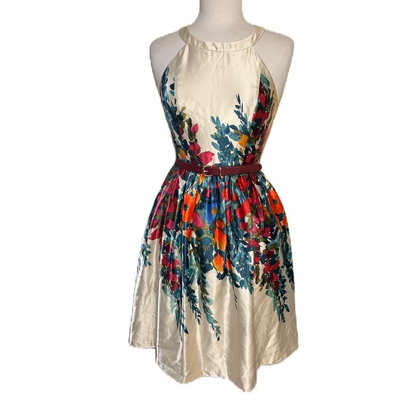 ModCloth What’s The Zeal Halter Dress Small Flower Box Wedding Bridal Baby Event - Picture 2 of 6